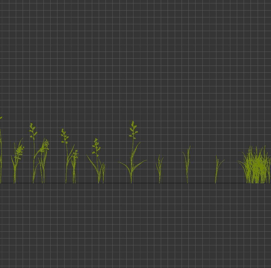 Grass001 Low-poly 3D model_6