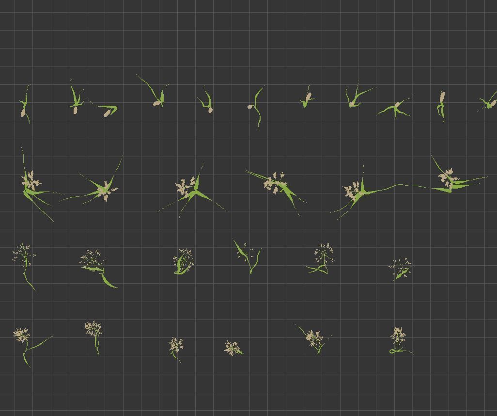 Grass001 Low-poly 3D model_8