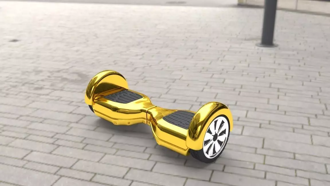 3D Gold Hover Board 3D model
