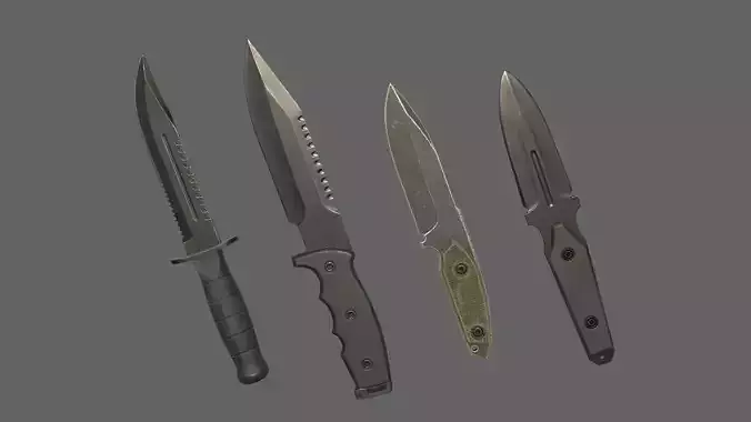 Military Knife Low-poly 3D model