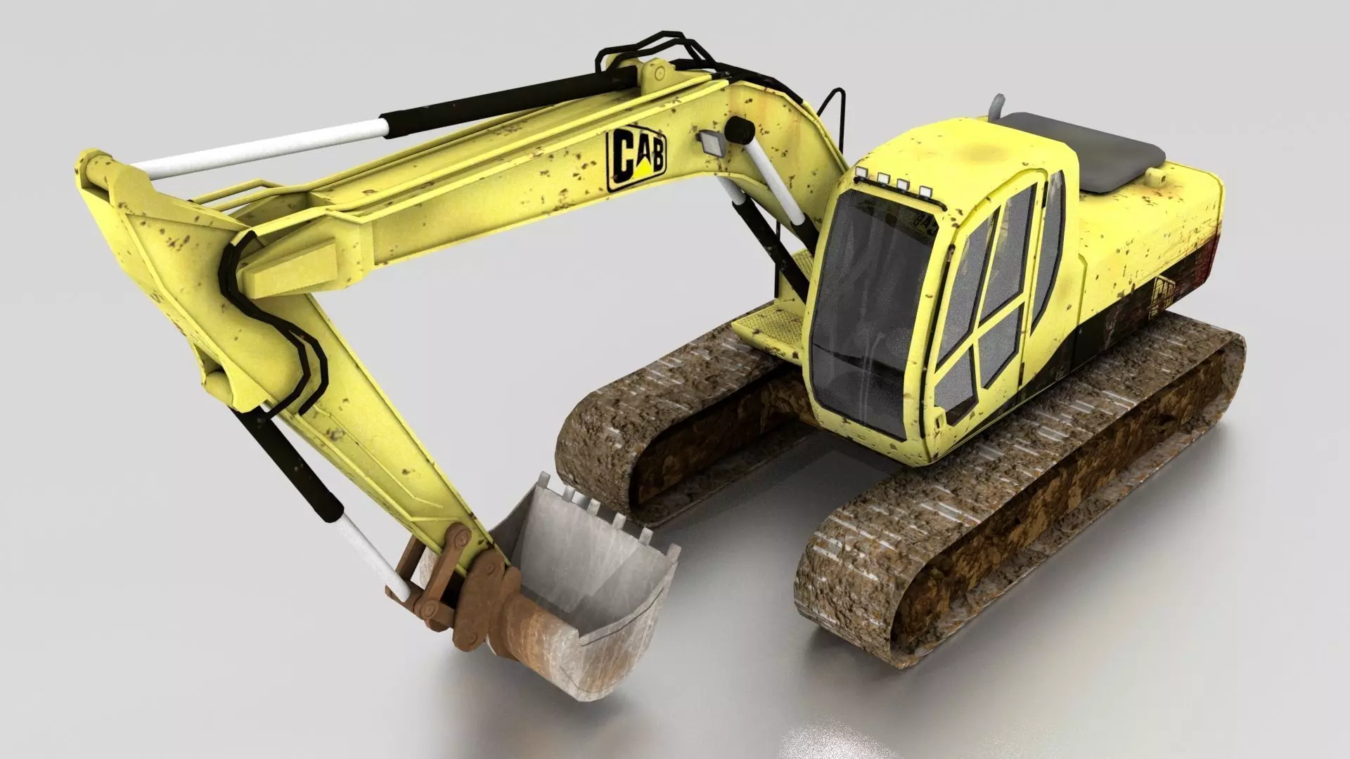 Low poly Excavator Low-poly 3D model