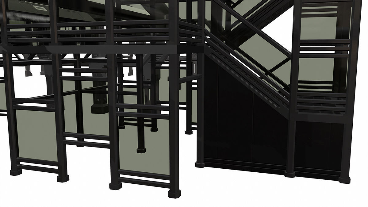 Sci-Fi Modular Tram Kit Low-poly 3D model_7