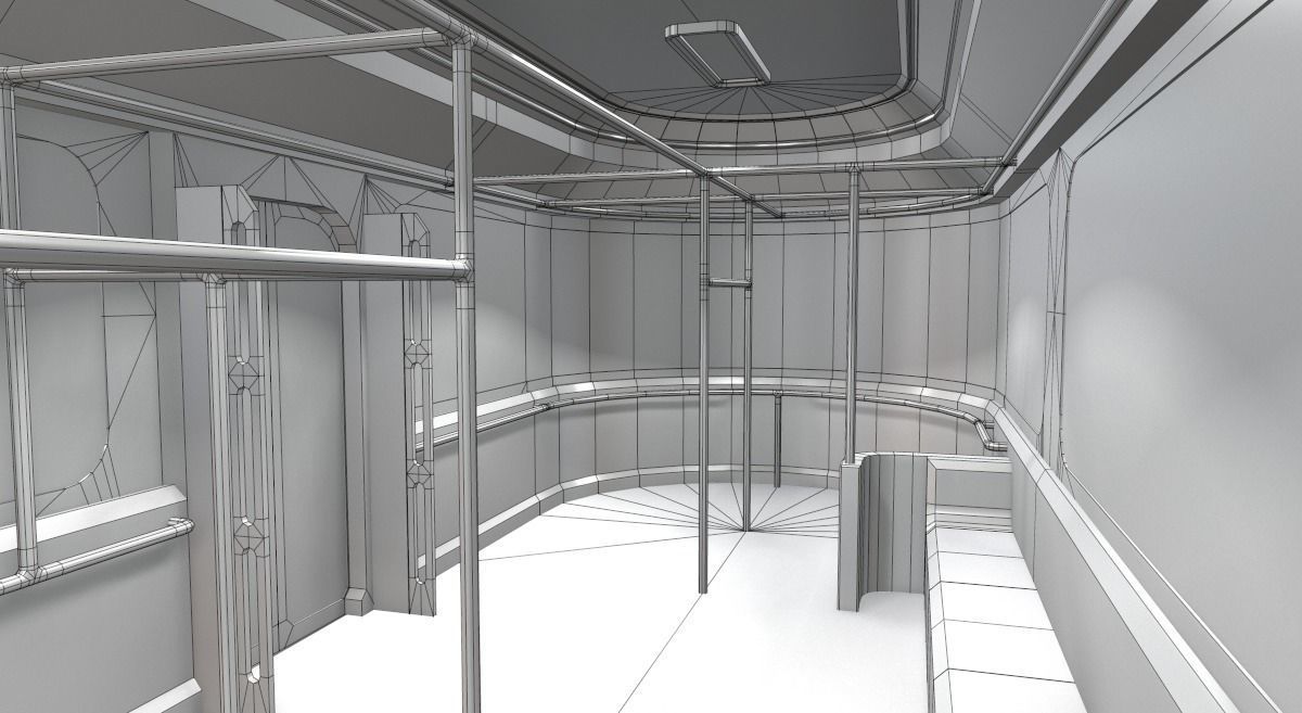 Sci-Fi Modular Tram Kit Low-poly 3D model_37