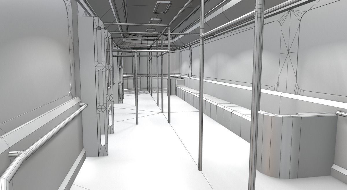 Sci-Fi Modular Tram Kit Low-poly 3D model_34