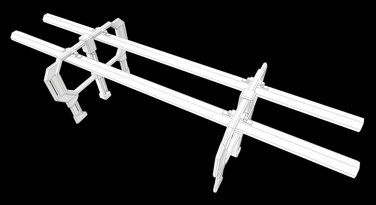 Sci-Fi Modular Tram Kit Low-poly 3D model_28