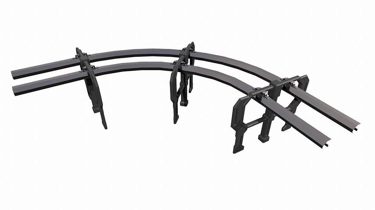 Sci-Fi Modular Tram Kit Low-poly 3D model_20