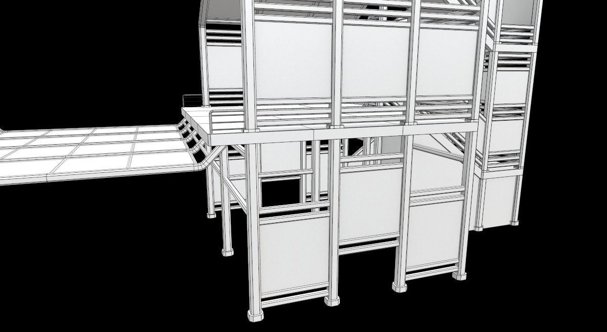 Sci-Fi Modular Tram Kit Low-poly 3D model_46