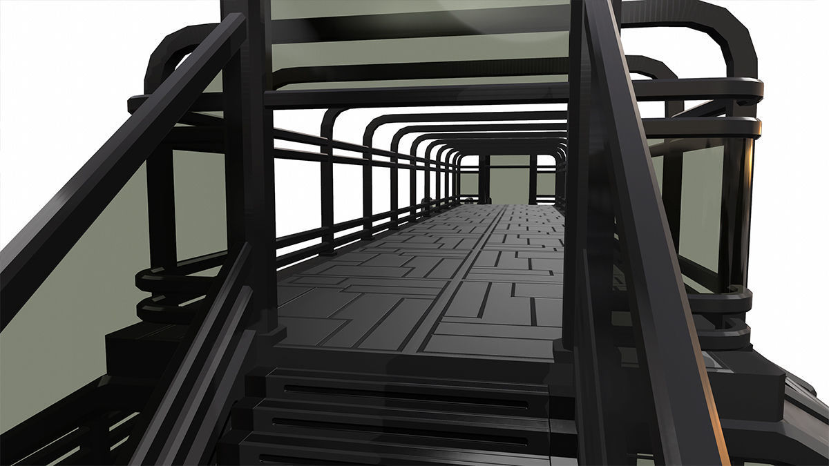 Sci-Fi Modular Tram Kit Low-poly 3D model_5