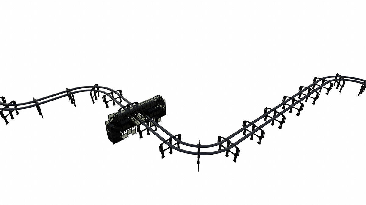 Sci-Fi Modular Tram Kit Low-poly 3D model_21