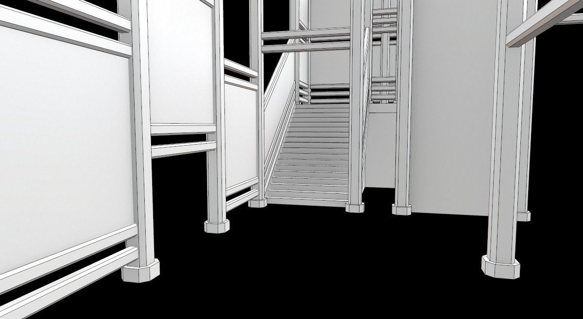 Sci-Fi Modular Tram Kit Low-poly 3D model_45