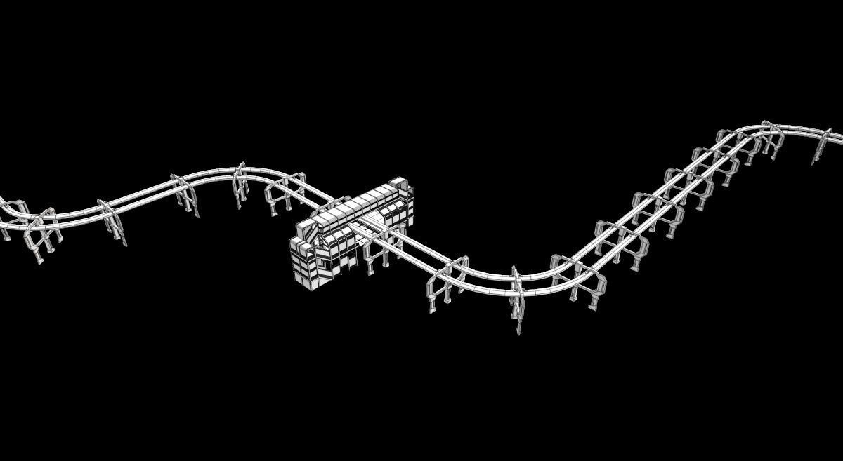 Sci-Fi Modular Tram Kit Low-poly 3D model_49