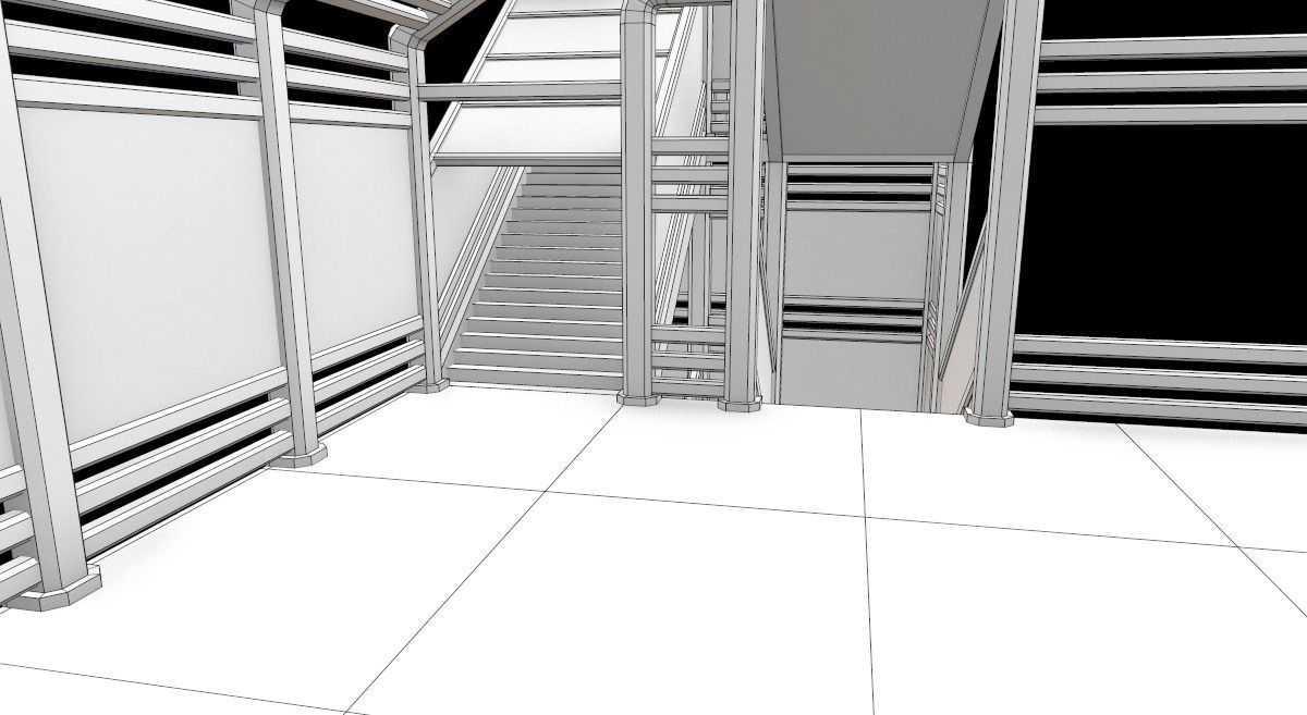 Sci-Fi Modular Tram Kit Low-poly 3D model_39