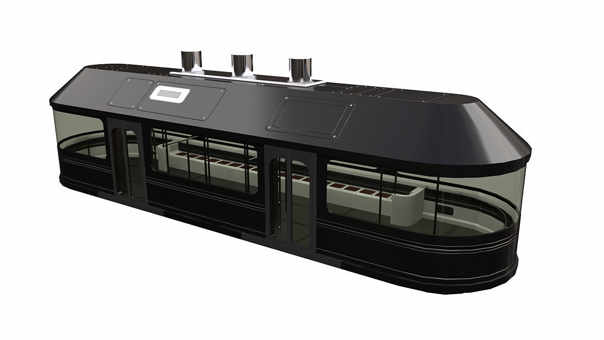 Sci-Fi Modular Tram Kit Low-poly 3D model_13