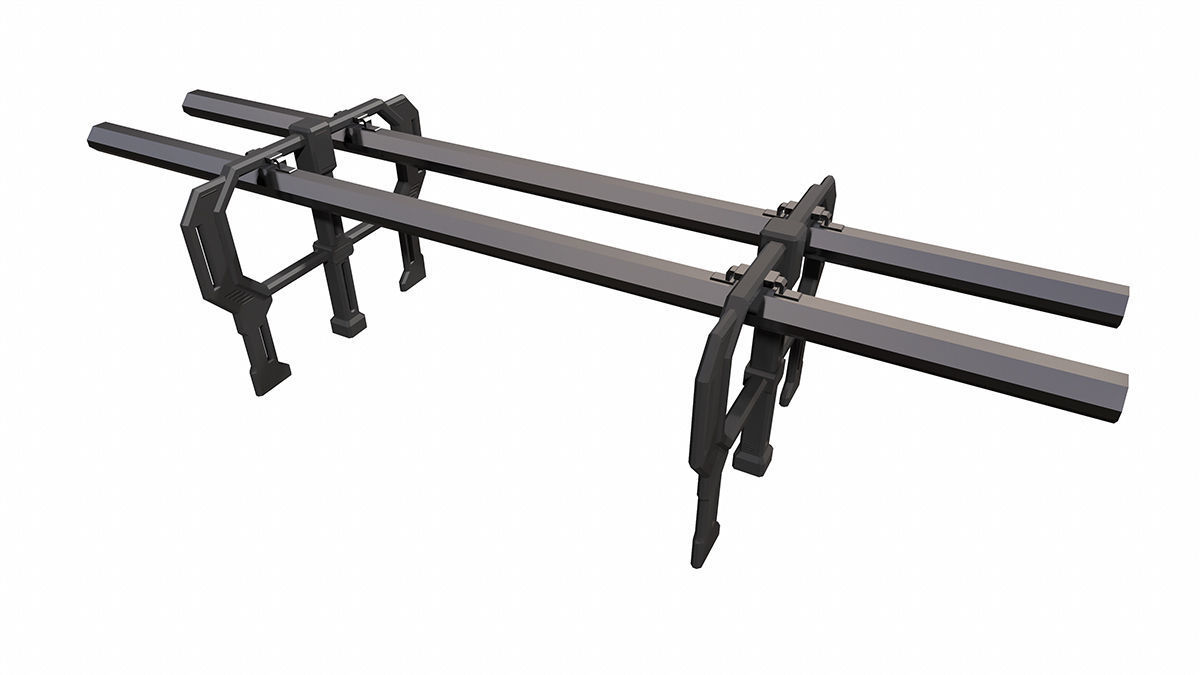 Sci-Fi Modular Tram Kit Low-poly 3D model_17