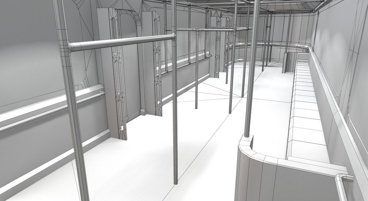 Sci-Fi Modular Tram Kit Low-poly 3D model_35