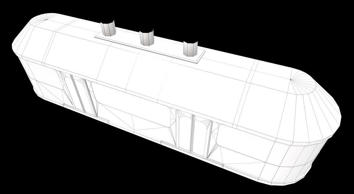 Sci-Fi Modular Tram Kit Low-poly 3D model_29