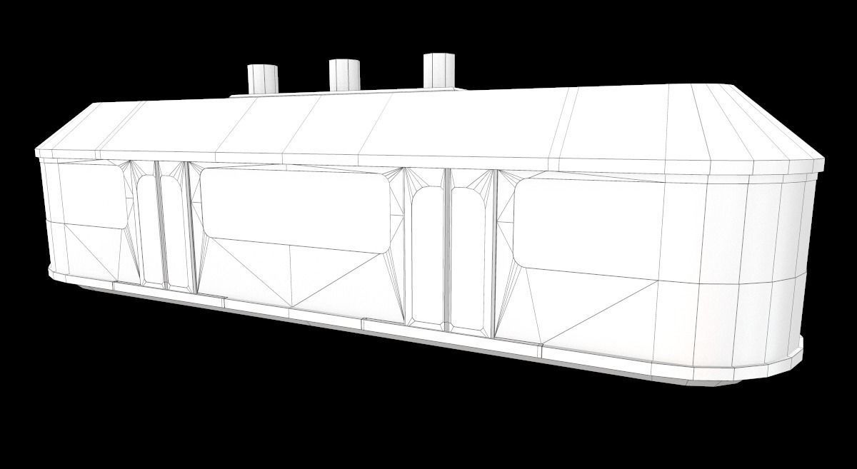 Sci-Fi Modular Tram Kit Low-poly 3D model_22