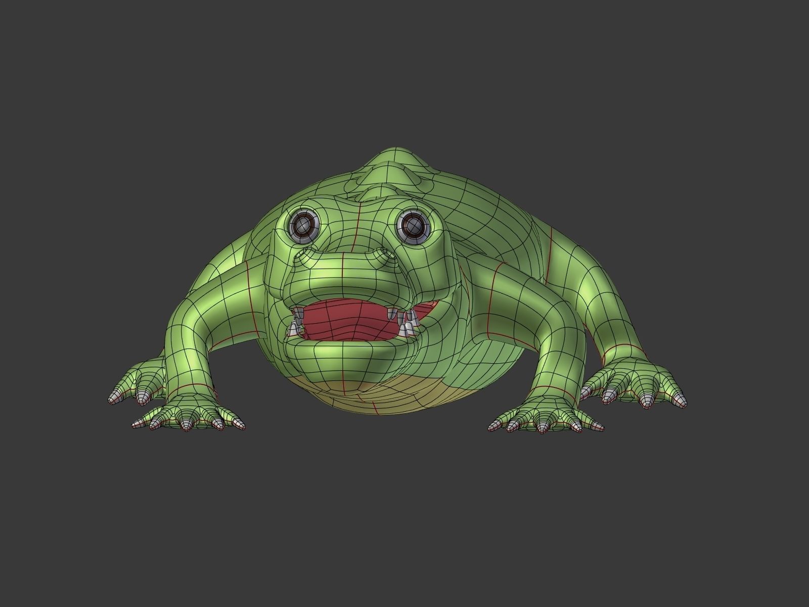 Cartoon Crocodile Low-poly 3D model_7