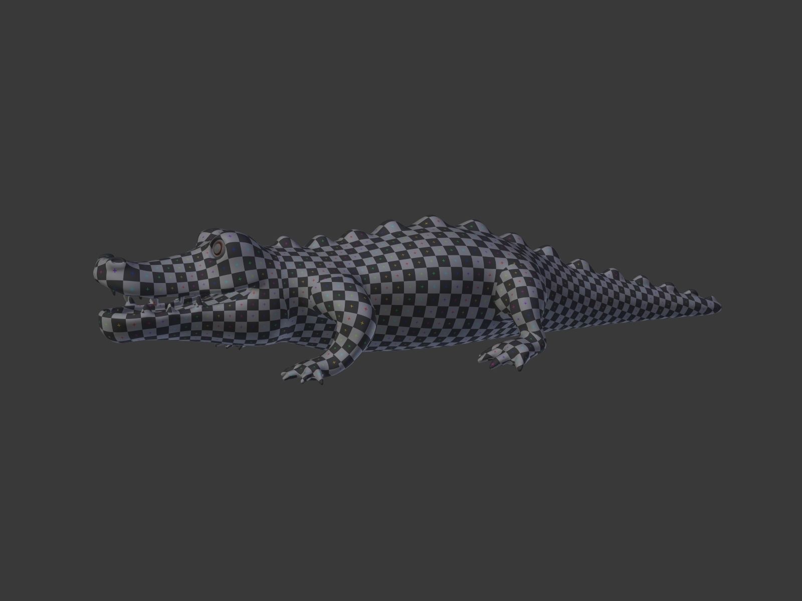 Cartoon Crocodile Low-poly 3D model_3