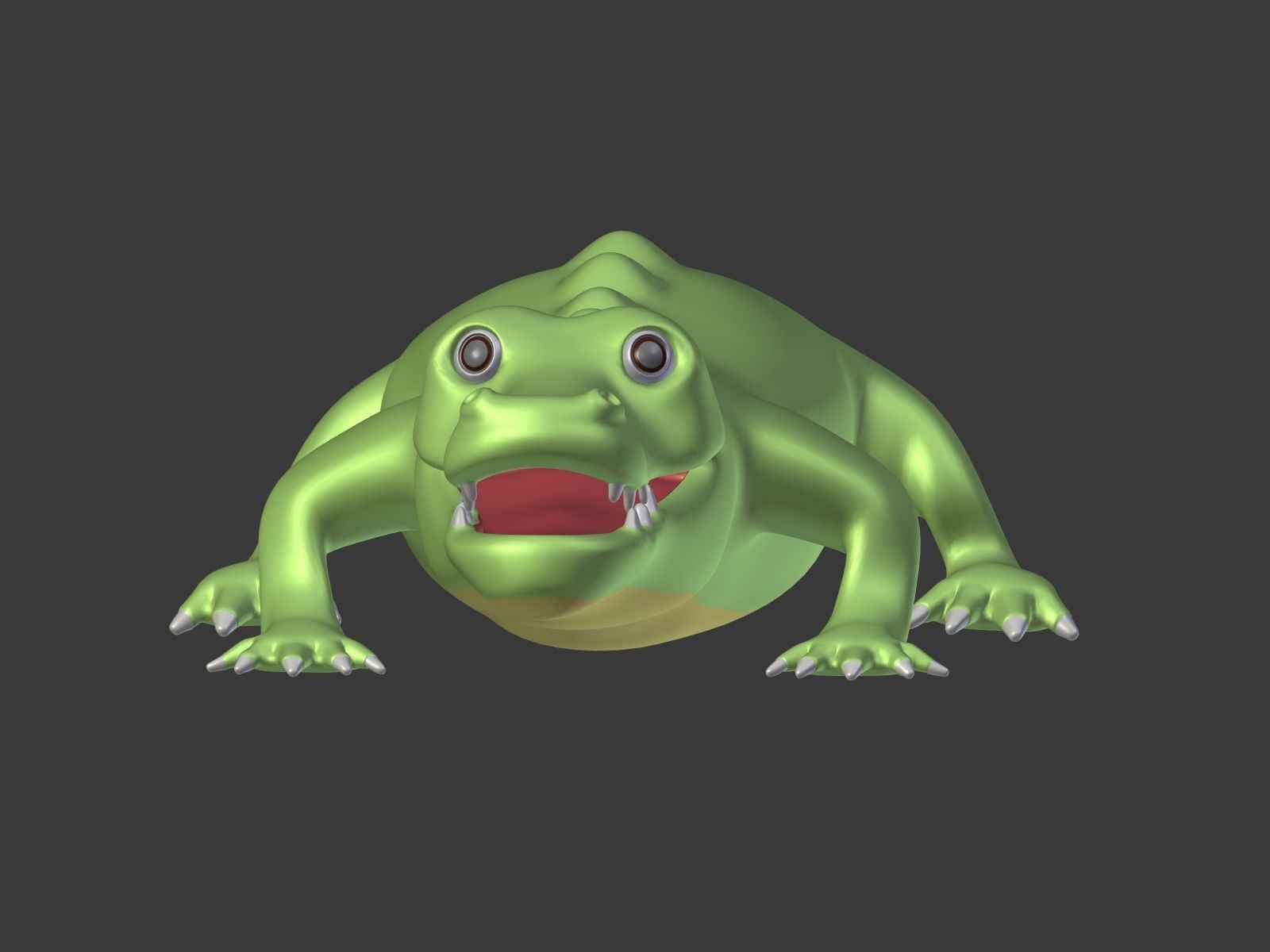 Cartoon Crocodile Low-poly 3D model_6