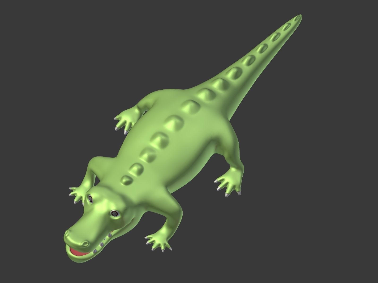 Cartoon Crocodile Low-poly 3D model_10