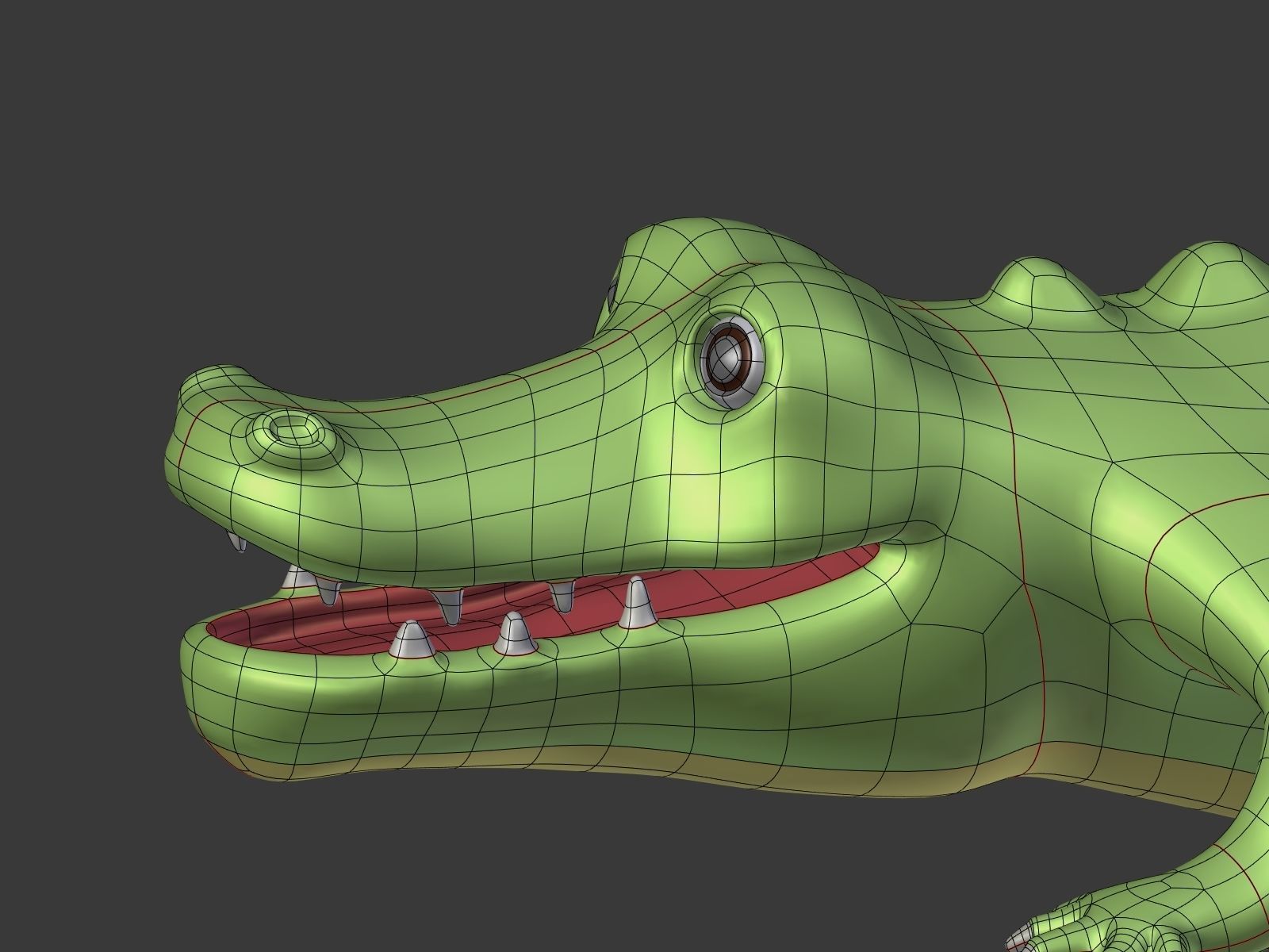 Cartoon Crocodile Low-poly 3D model_15