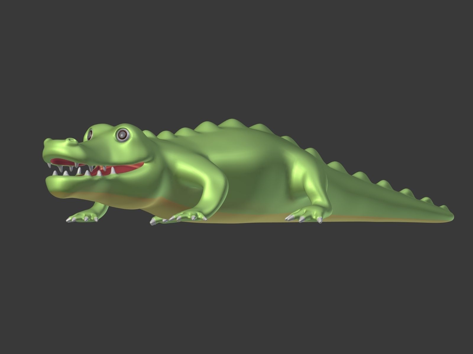 Cartoon Crocodile Low-poly 3D model_12