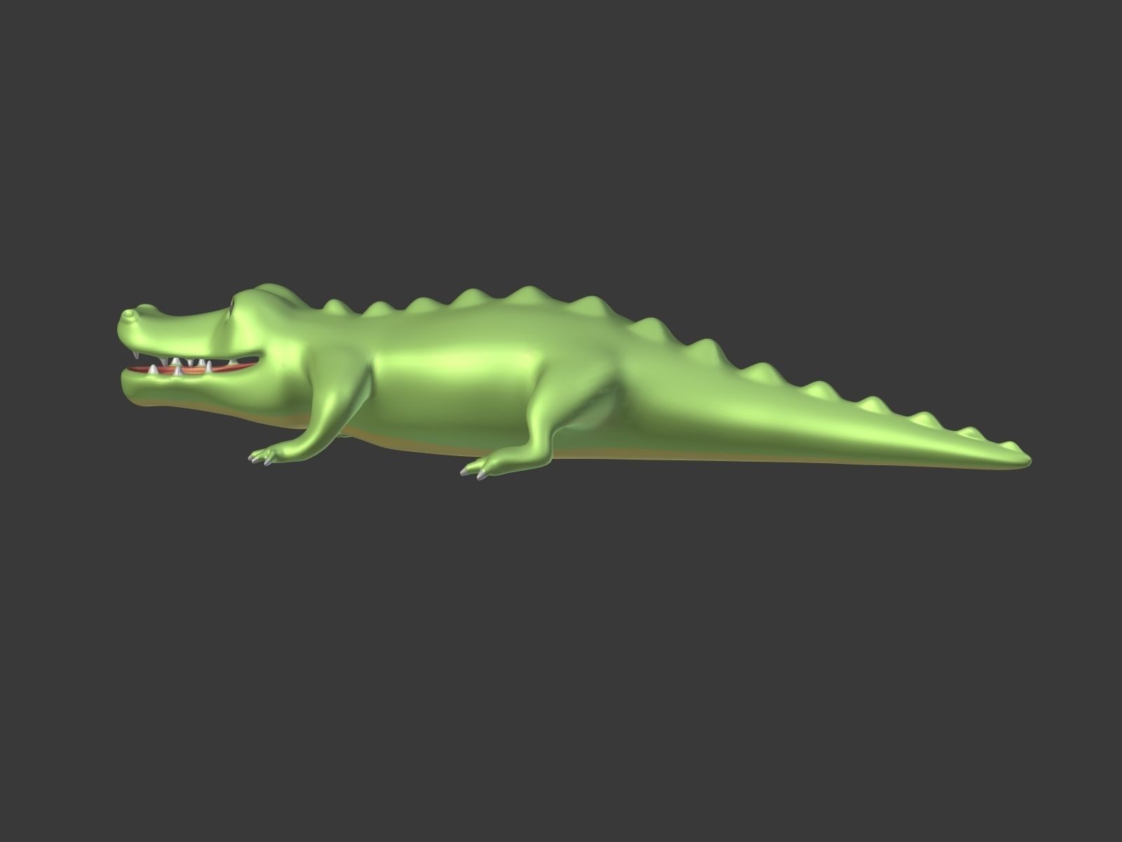 Cartoon Crocodile Low-poly 3D model_8