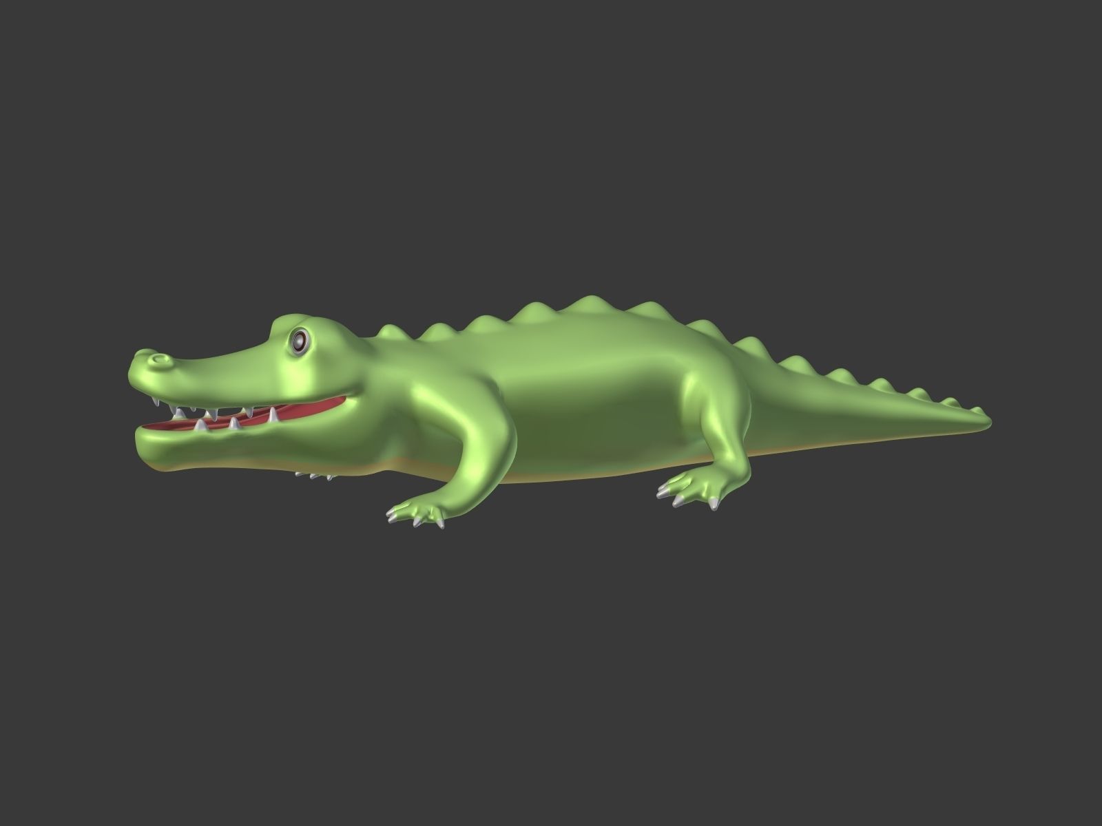Cartoon Crocodile Low-poly 3D model_1