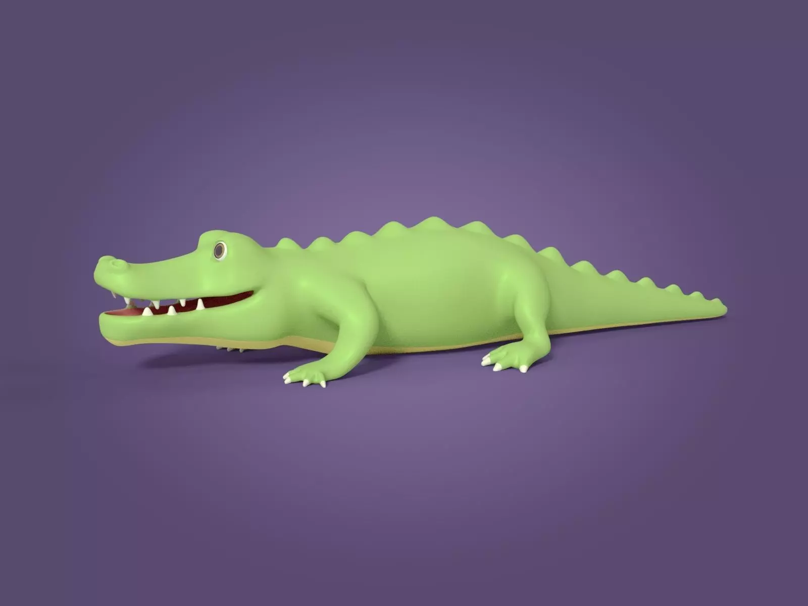Cartoon Crocodile Low-poly 3D model_0