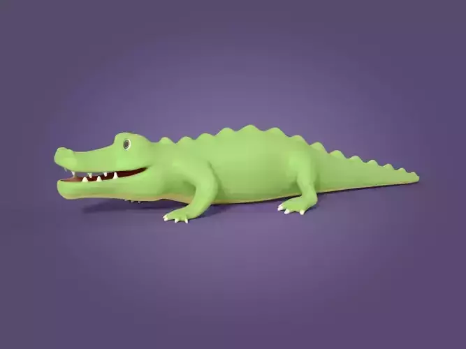 Cartoon Crocodile Low-poly 3D model