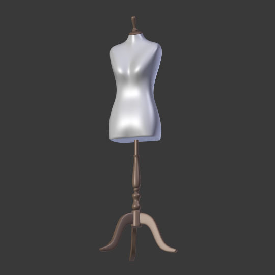 Mannequin Female - Sewing Dummy Low-poly 3D model_10