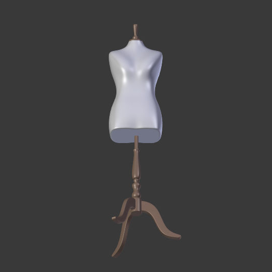 Mannequin Female - Sewing Dummy Low-poly 3D model_11