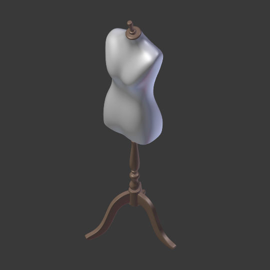 Mannequin Female - Sewing Dummy Low-poly 3D model_12