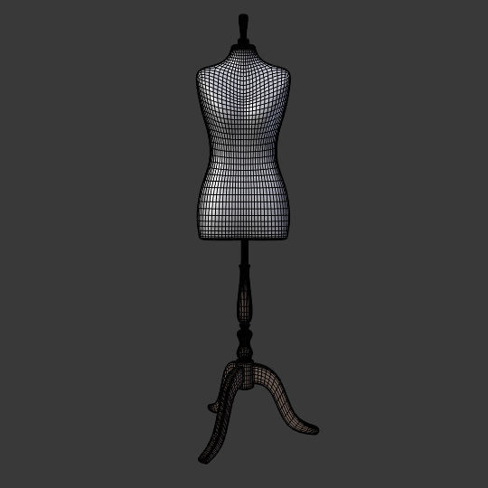 Mannequin Female - Sewing Dummy Low-poly 3D model_5