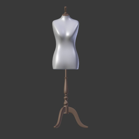 Mannequin Female - Sewing Dummy Low-poly 3D model_8