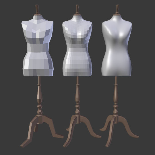 Mannequin Female - Sewing Dummy Low-poly 3D model_14