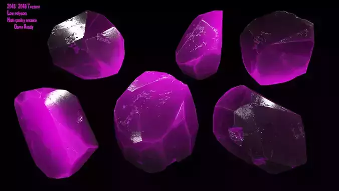 crystal gemstone Low-poly 3D model