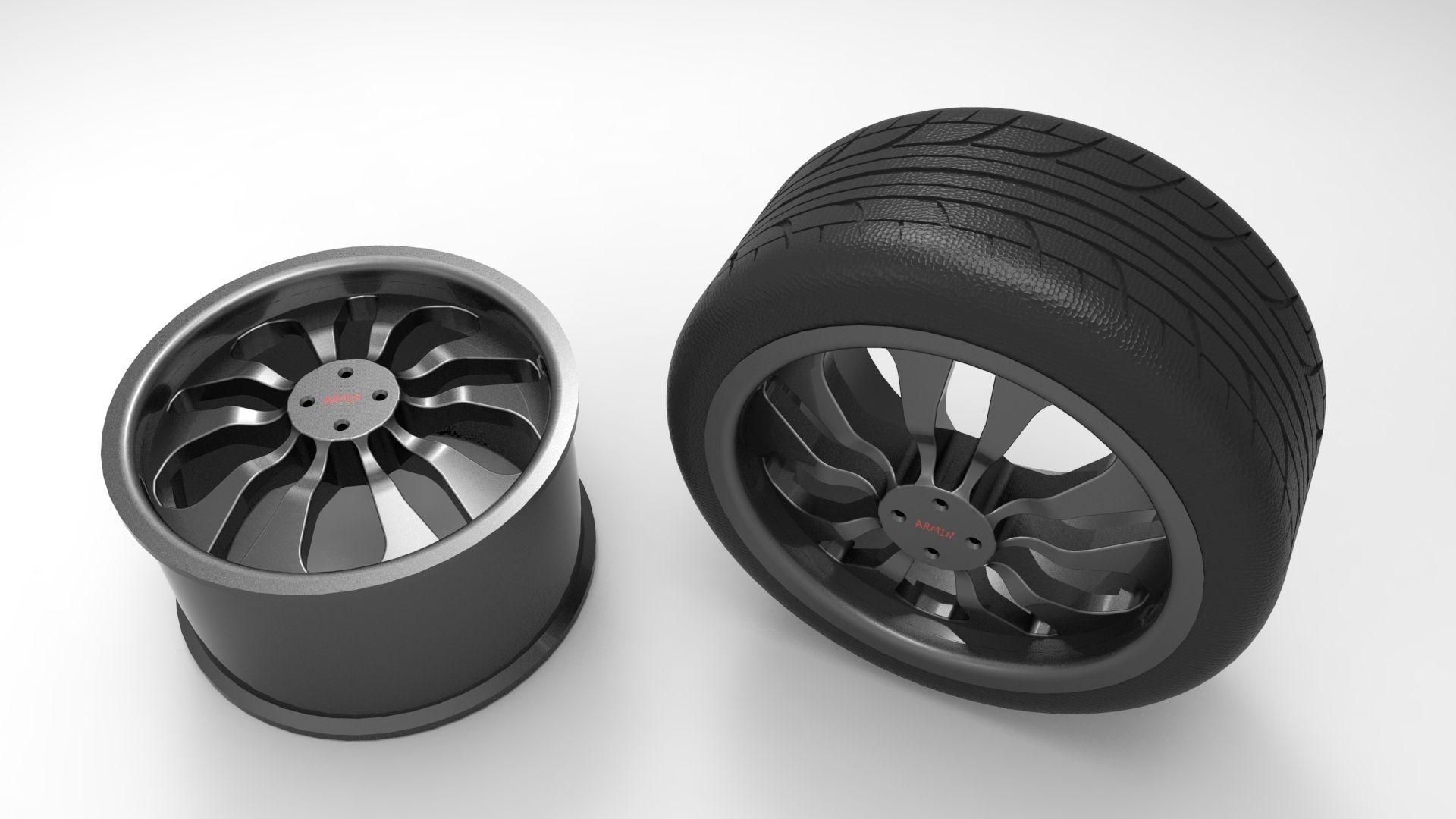 Tire and rim free 3D model CGTrader