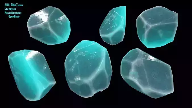 crystal stone Low-poly 3D model