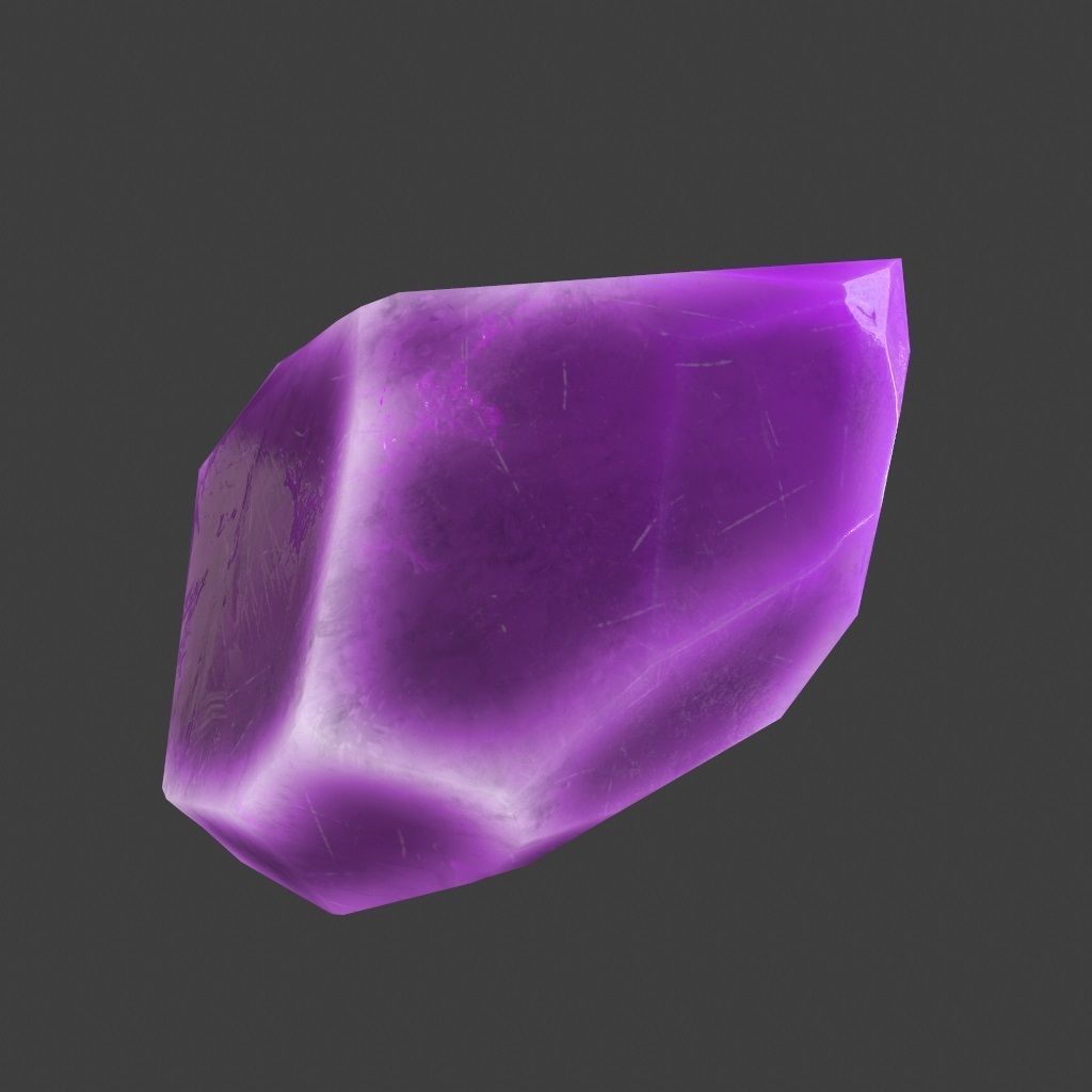 crystal amethyst stone Low-poly 3D model_8