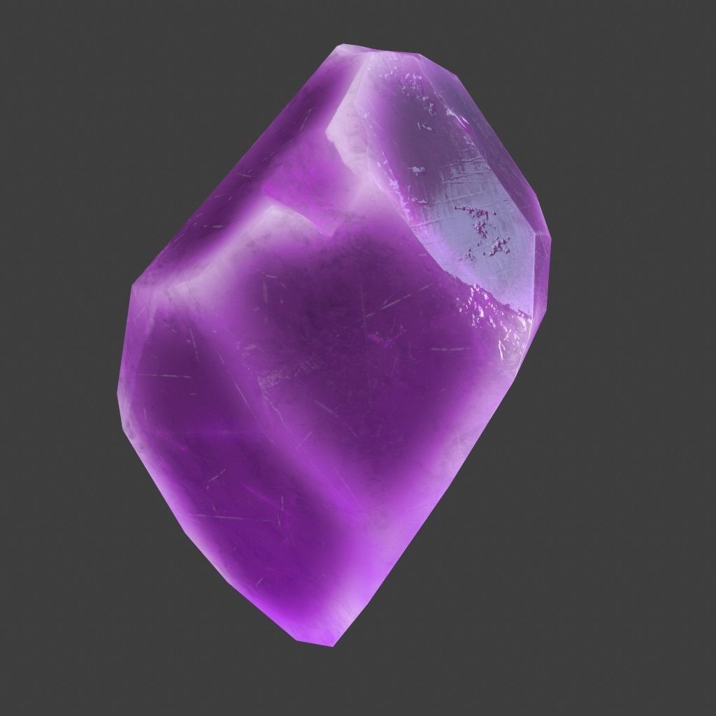 crystal amethyst stone Low-poly 3D model_10