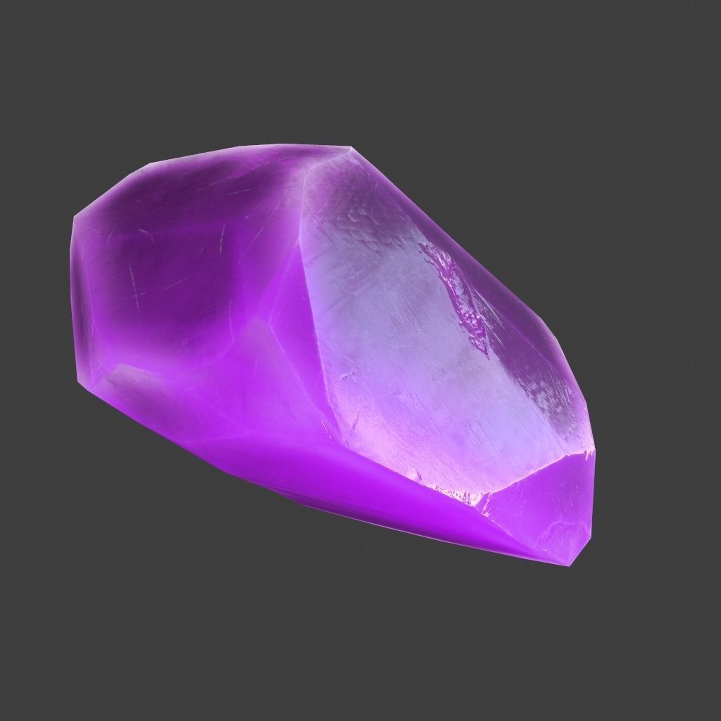 crystal amethyst stone Low-poly 3D model_4