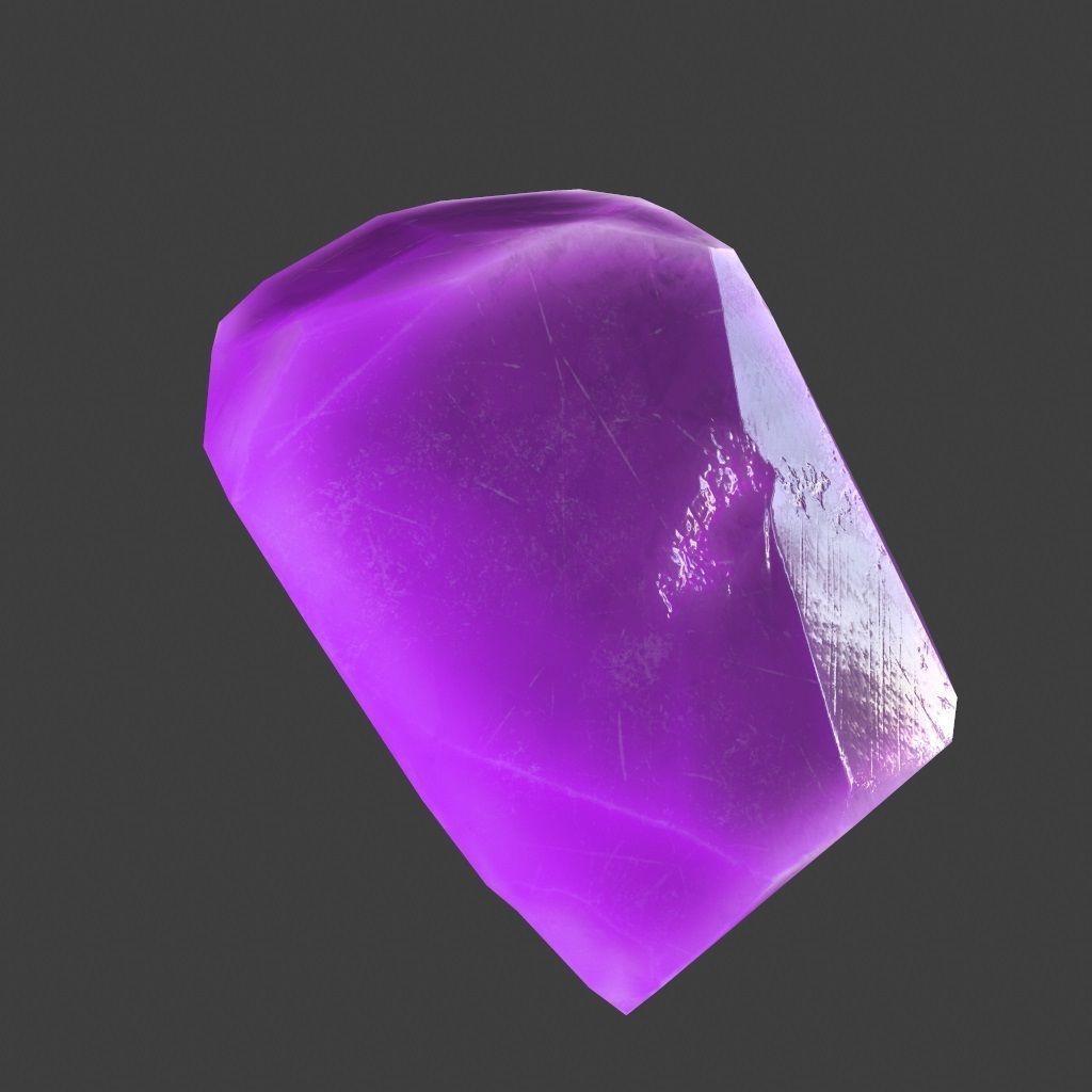 crystal amethyst stone Low-poly 3D model_5