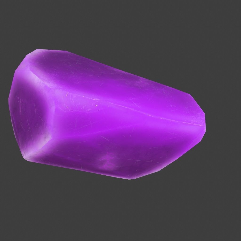 crystal amethyst stone Low-poly 3D model_6