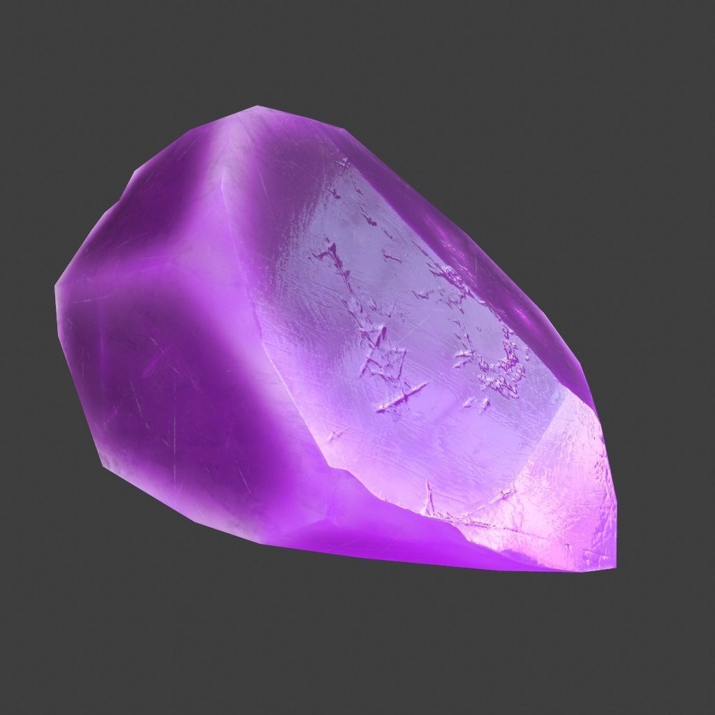 crystal amethyst stone Low-poly 3D model_2