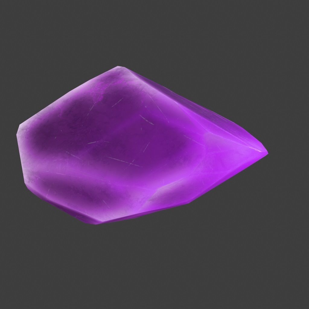 crystal amethyst stone Low-poly 3D model_7