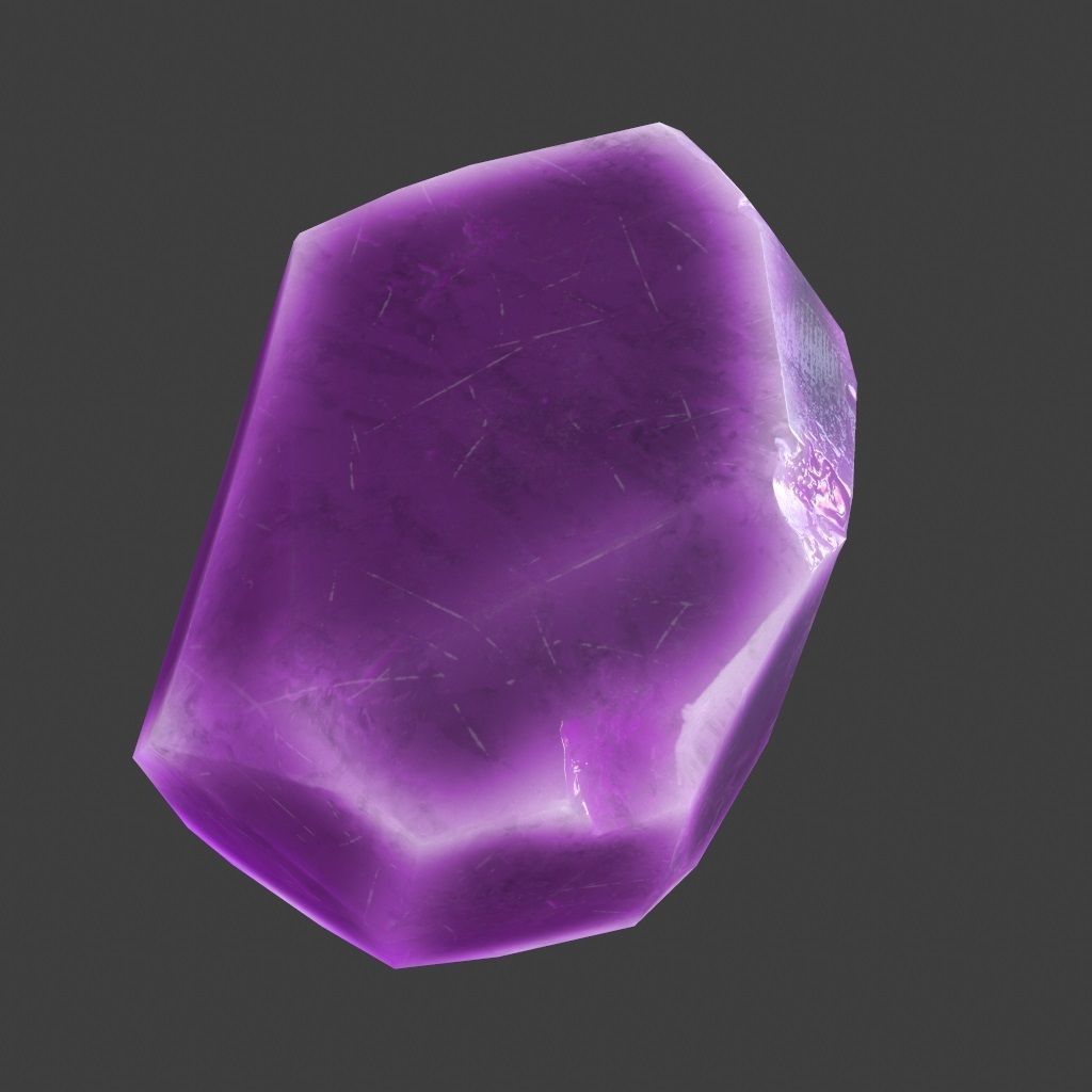 crystal amethyst stone Low-poly 3D model_11