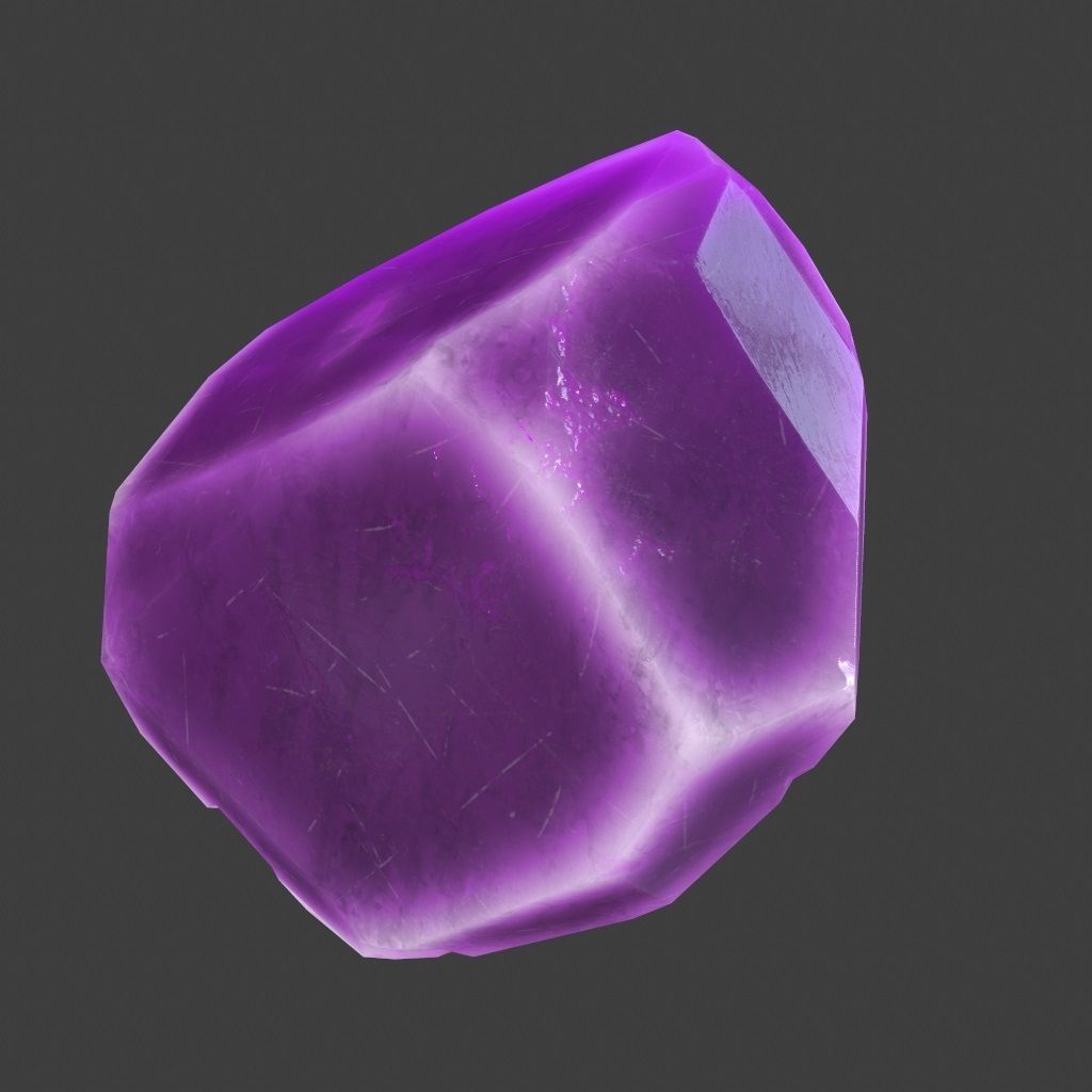 crystal amethyst stone Low-poly 3D model_3