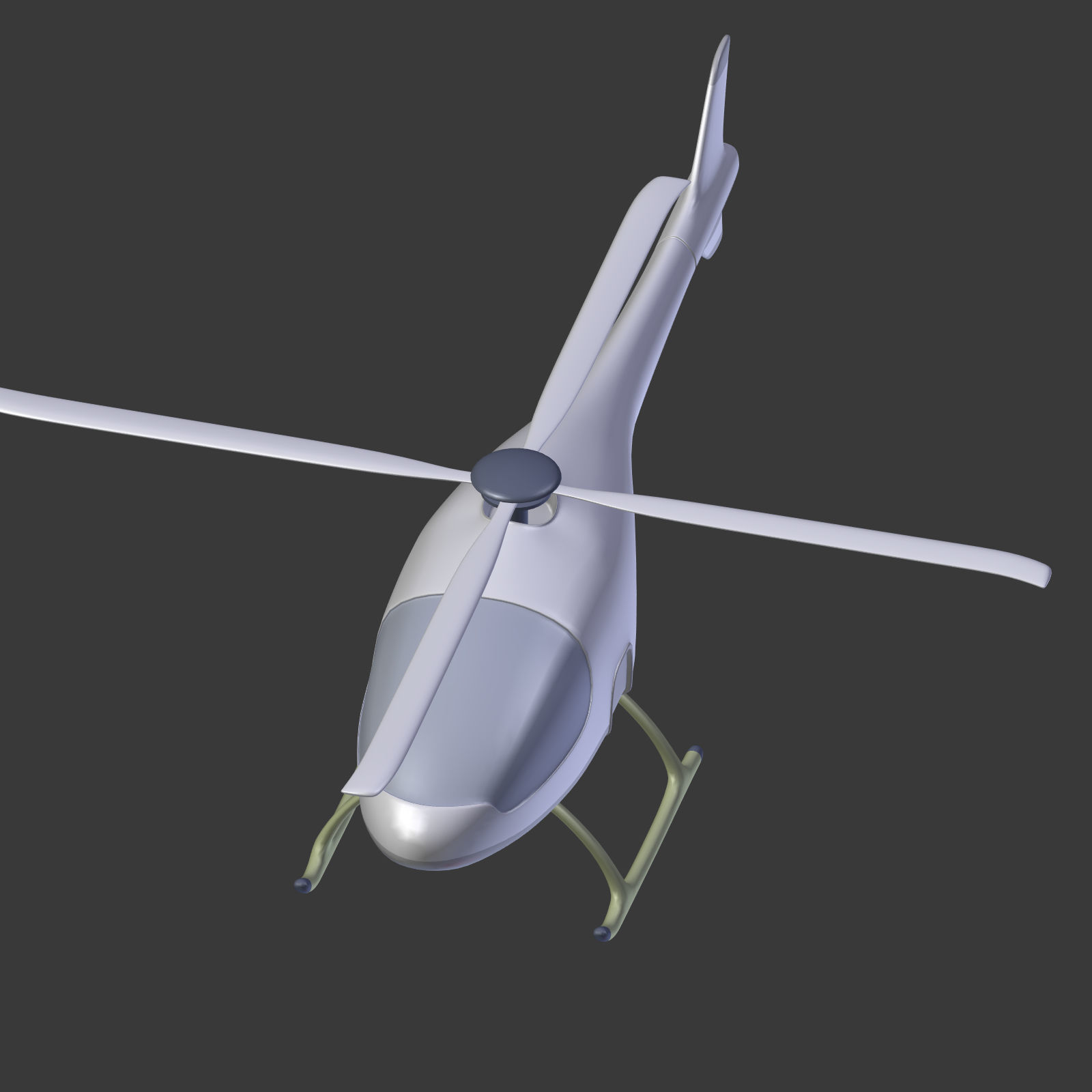 Cartoon Fantasy Futuristic Helicopter Low-poly 3D model_17